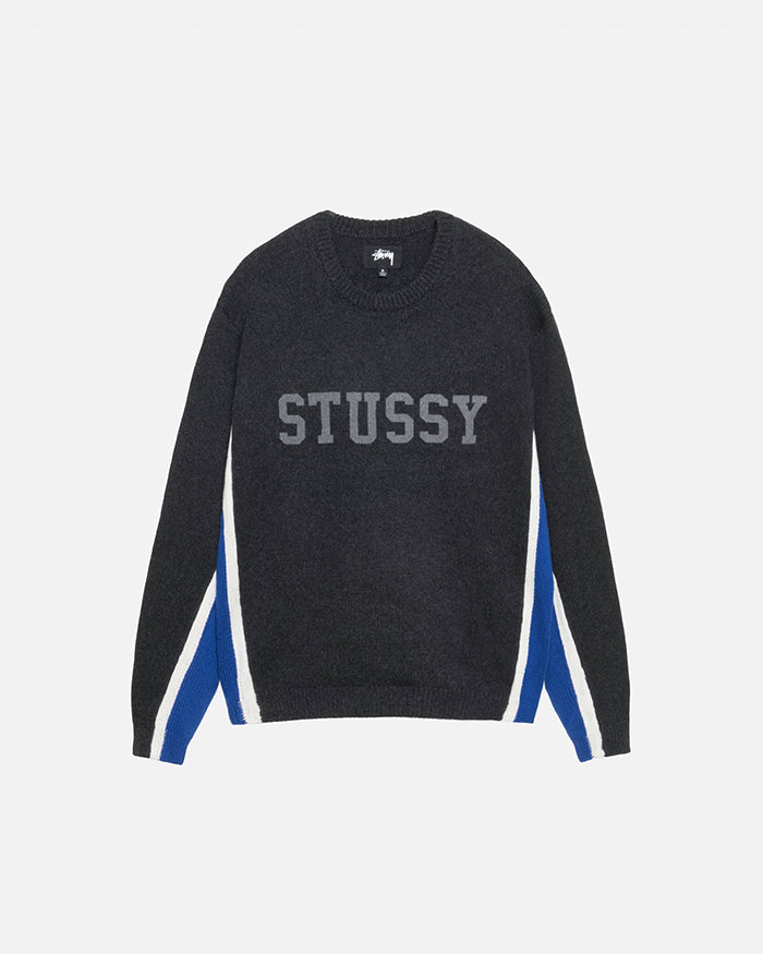 STUSSY CONTRAST STRIPE CREW 拼色圓領針織毛衣