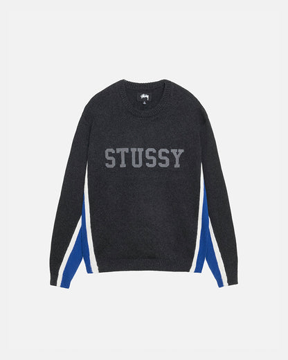 STUSSY CONTRAST STRIPE CREW 拼色圓領針織毛衣