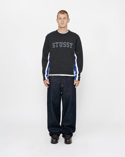 STUSSY CONTRAST STRIPE CREW 拼色圓領針織毛衣