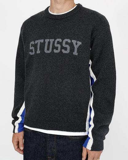 STUSSY CONTRAST STRIPE CREW 拼色圓領針織毛衣