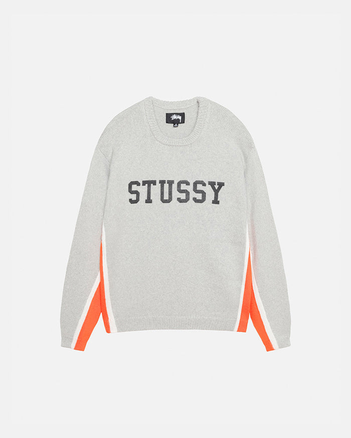 STUSSY CONTRAST STRIPE CREW 拼色圓領針織毛衣