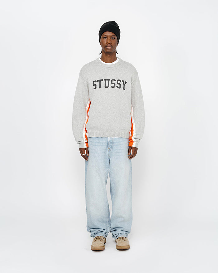 STUSSY CONTRAST STRIPE CREW 拼色圓領針織毛衣