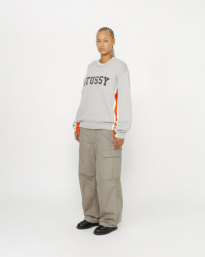 STUSSY CONTRAST STRIPE CREW 街頭拼色條紋毛衣