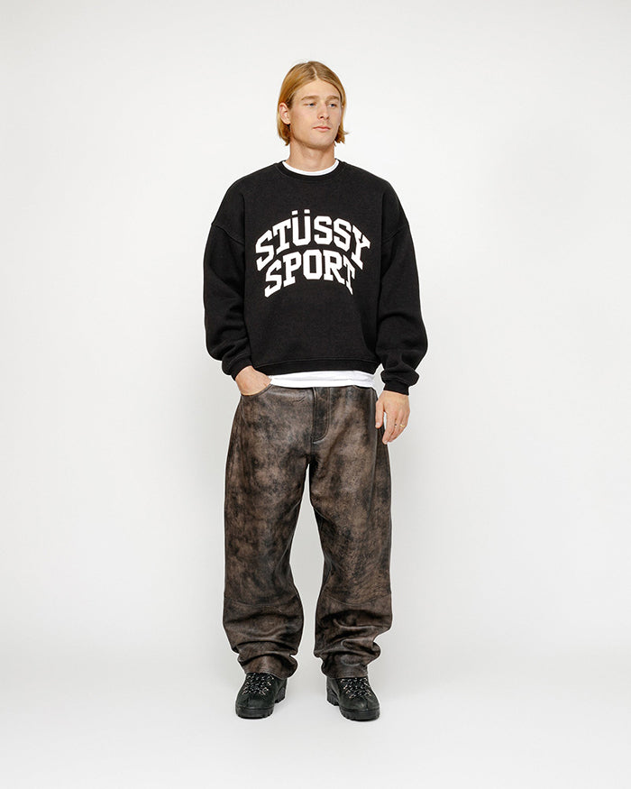 STUSSY Big Crackle Sport Crew 裂紋印花刷毛衛衣