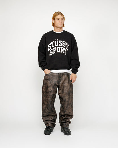 STUSSY Big Crackle Sport Crew 裂紋印花刷毛衛衣