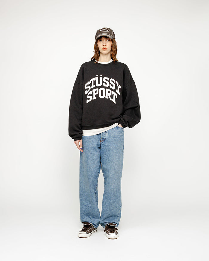 STUSSY Big Crackle Sport Crew 裂紋印花刷毛衛衣