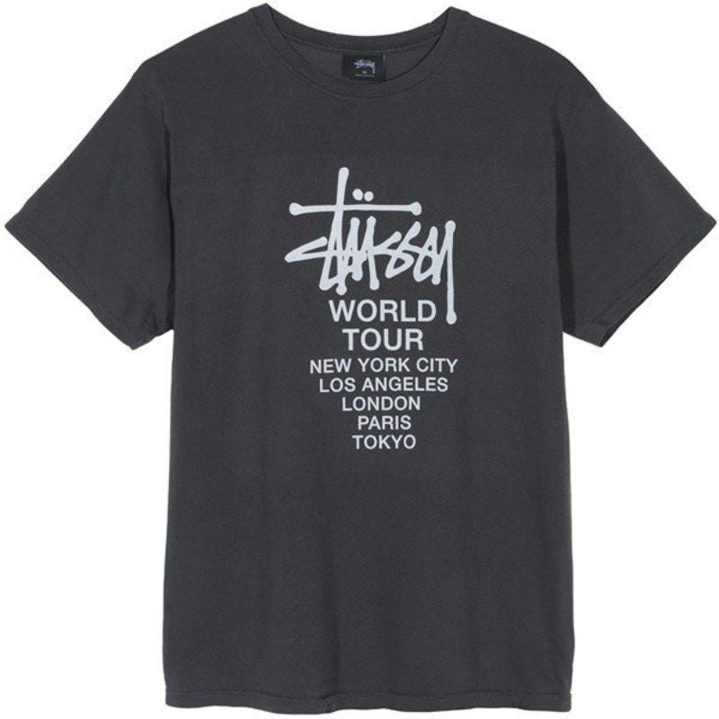 STUSSY TOUR PIG DYED TEE CORAL 單面巡迴短袖T恤