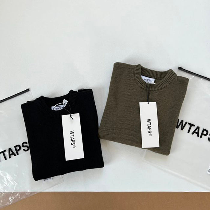 WTAPS CREW NECK 01 SWEATER T-ROCK - 背部印花軍事風針織毛衣