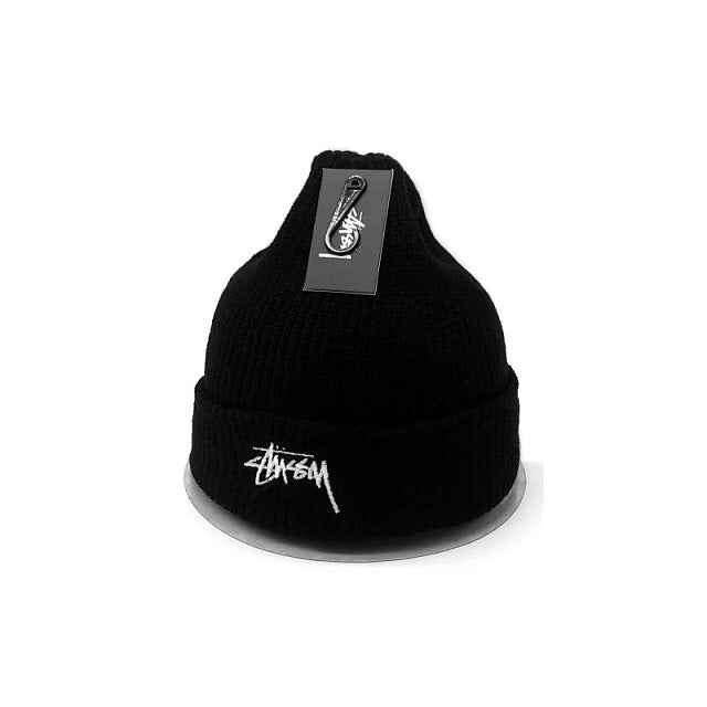 STUSSY 粗針反折毛帽