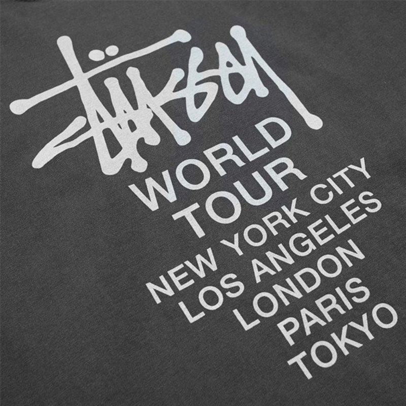 STUSSY TOUR PIG DYED TEE CORAL 單面巡迴短袖T恤