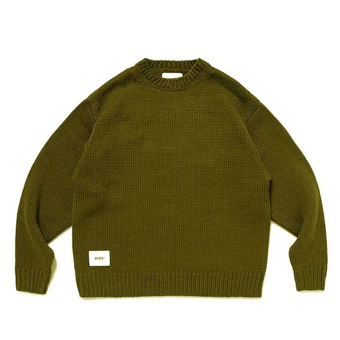 WTAPS CREW NECK 01 SWEATER T-ROCK - 背部印花軍事風針織毛衣