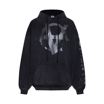 Vetements Anarchy Logo Print Hoodie - 無政府印花重磅連帽衫