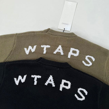 WTAPS CREW NECK 01 SWEATER T-ROCK - 背部印花軍事風針織毛衣