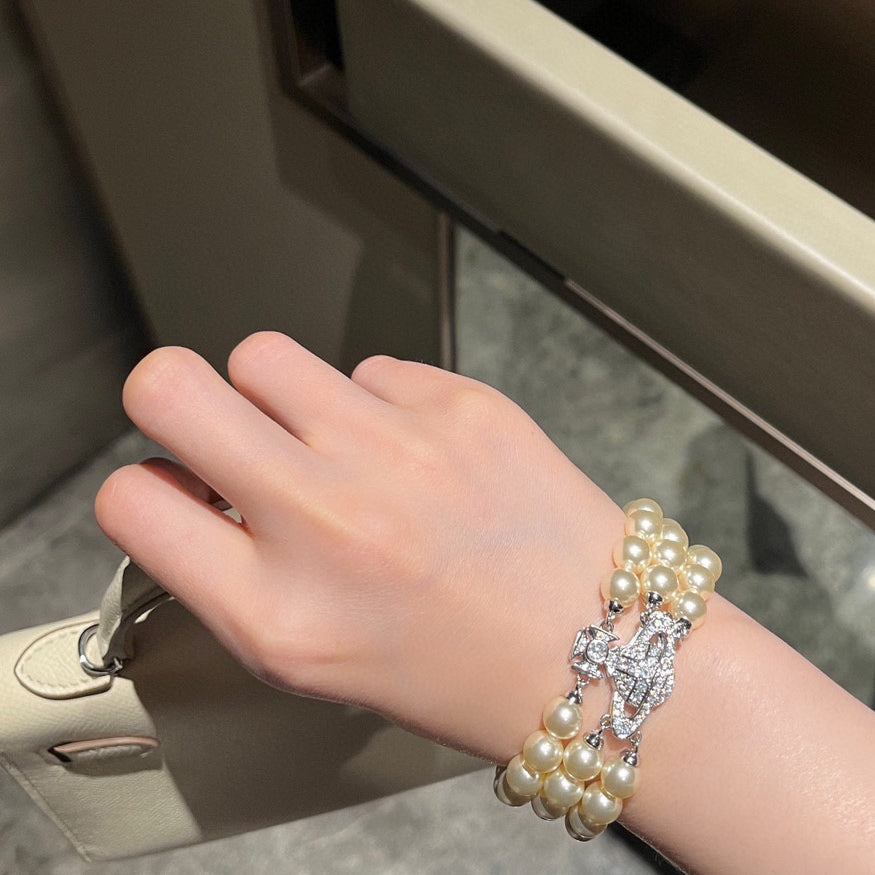 Vivienne Westwood pearl bracelet 三層珍珠手鍊