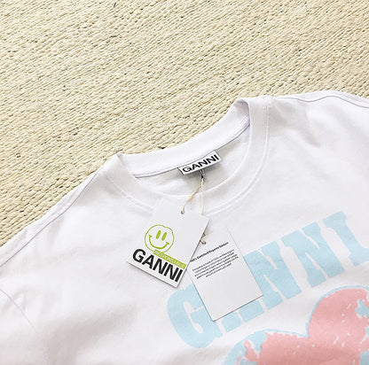 GANNI HEART LOGO LONG SLEEVED T-SHIRT 地球印花長袖T恤