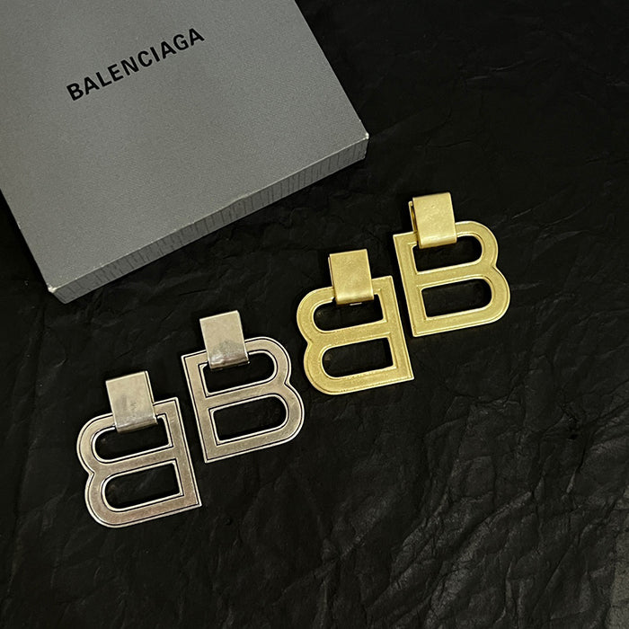 BALENCIAGA 巴黎世家B字母鏤空耳環