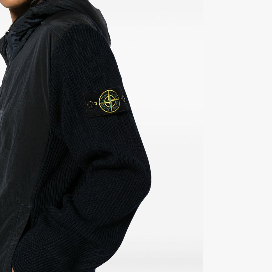 STONE ISLAND 石頭島異材質拼接連帽夾克