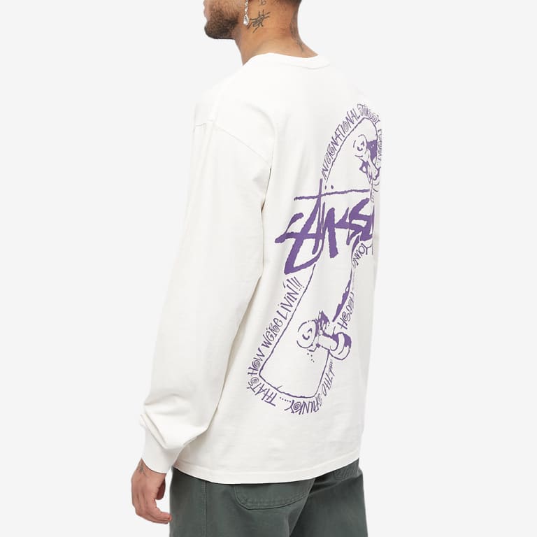 玩酷Plus+潮流服飾嚴選】Stussy 經典滑板印花長袖上衣衛衣棉踢