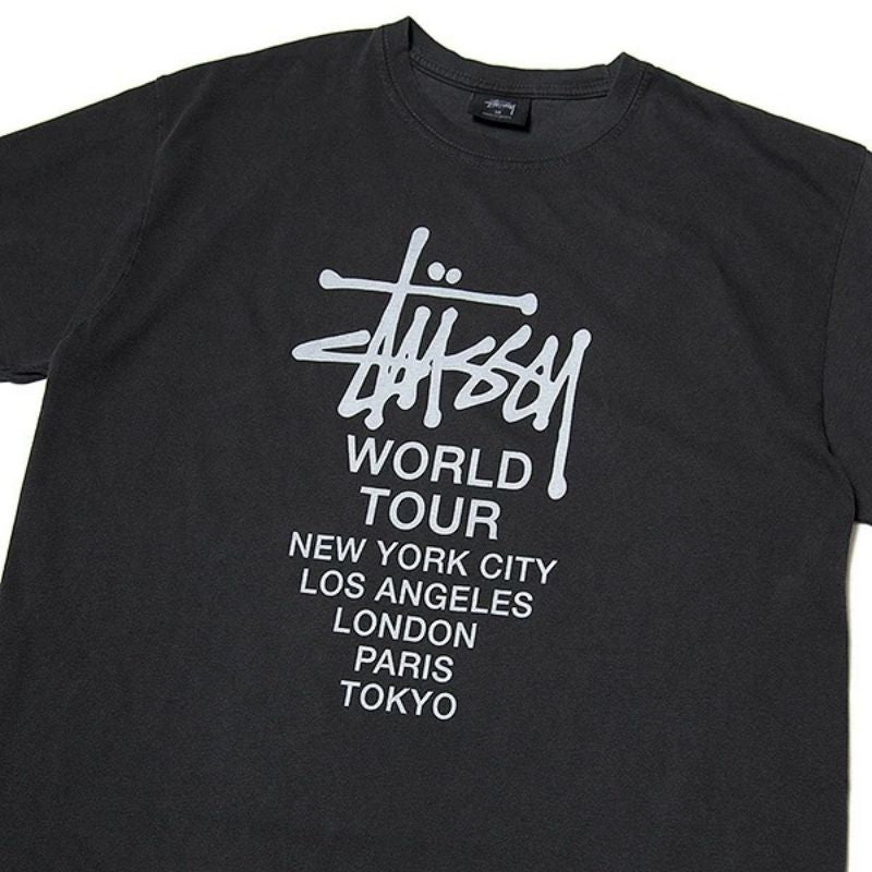 STUSSY TOUR PIG DYED TEE CORAL 單面巡迴短袖T恤