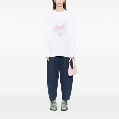 GANNI HEART LOGO LONG SLEEVED T-SHIRT 地球印花長袖T恤