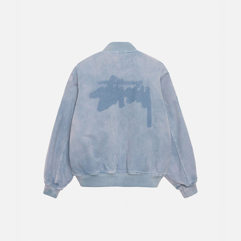 Stüssy Ghost Logo Canvas Varsity Jacket 廓形校園外套