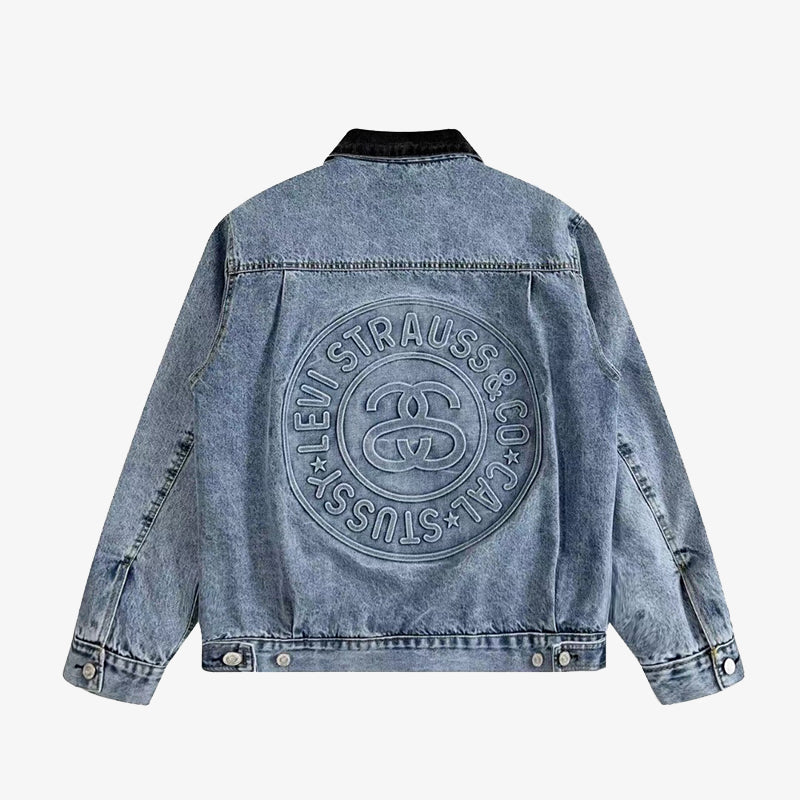 玩酷Plus+潮流服飾嚴選】STUSSY x LEVIS Embossed Trucker Jacket 兩面