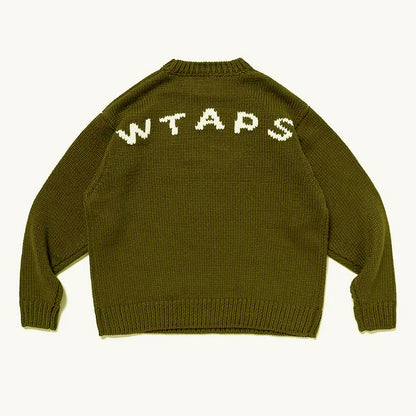 WTAPS CREW NECK 01 SWEATER T-ROCK - 背部印花軍事風針織毛衣