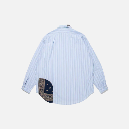 BOW WOW - BANDANNA REPAIR STRIPE SHIRTS 補丁寬版條紋襯衫