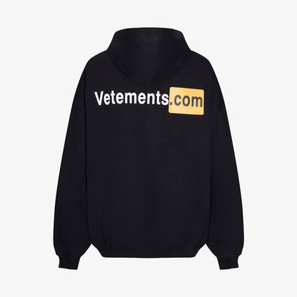 VETEMENTS Black XXX Logo Hoodie – 廓形標誌連帽衫