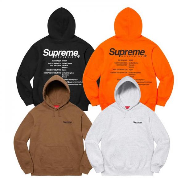 SUPREME 純棉刷毛連帽上衣