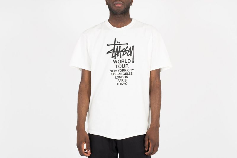 STUSSY TOUR PIG DYED TEE CORAL 單面巡迴短袖T恤