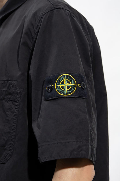 STONE ISLAND 石頭島短袖襯衫 | 簡約黑色經典