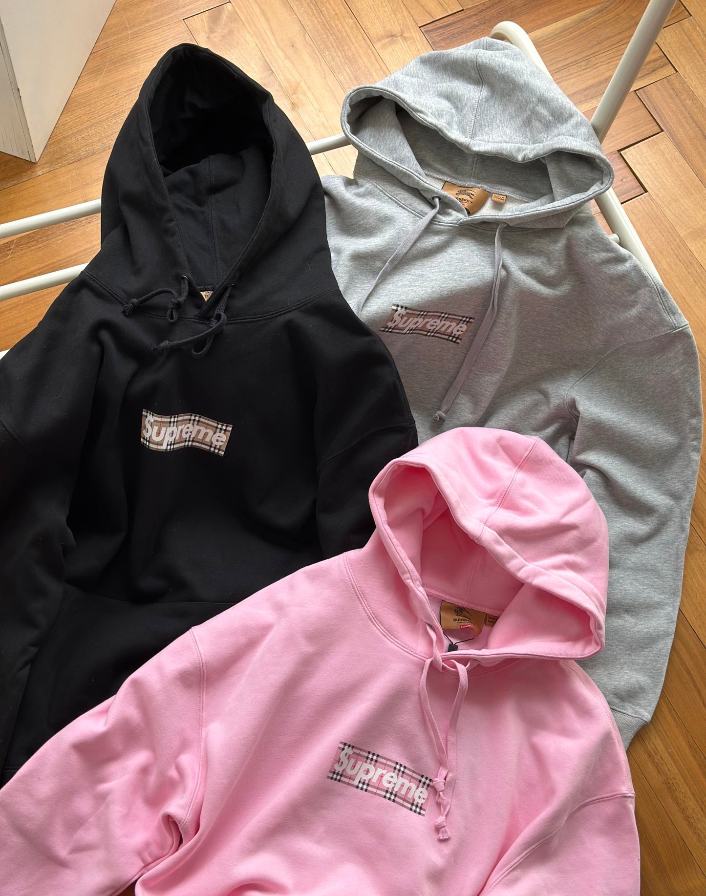 SUPREME BURBERRY BOX LOGO 聯名印花連帽衛衣