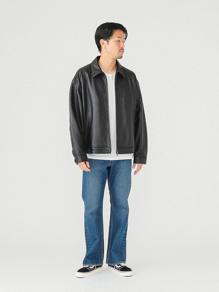 BEAMS LEATHER ZIP BLOUSON 復古皮夾克