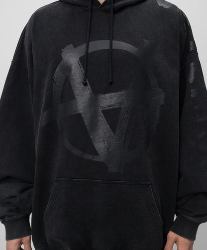 Vetements Anarchy Logo Print Hoodie - 無政府印花重磅連帽衫