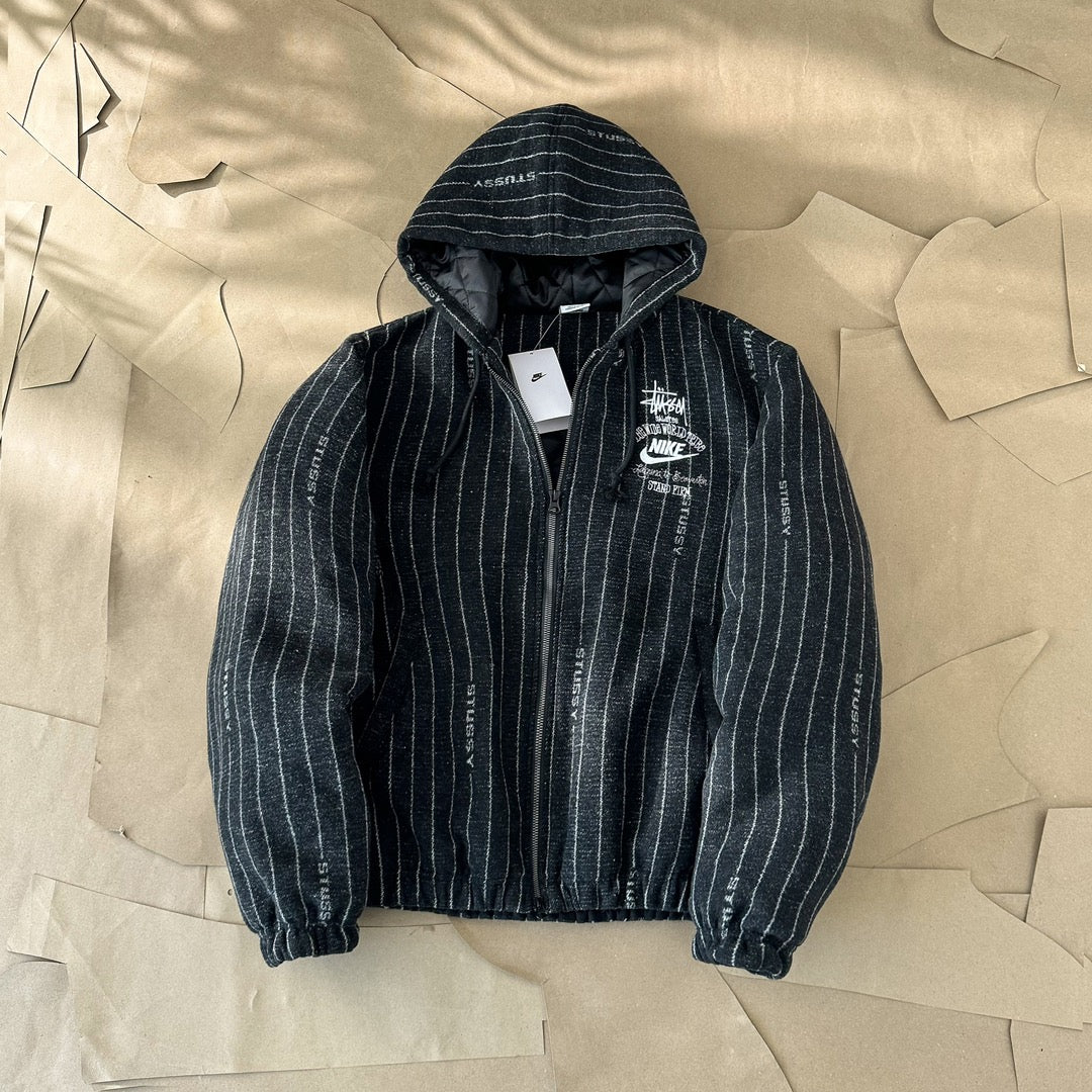 玩酷Plus+潮流服飾嚴選】STUSSY X NIKE STRIPED WOOL JACKET 條紋羊毛