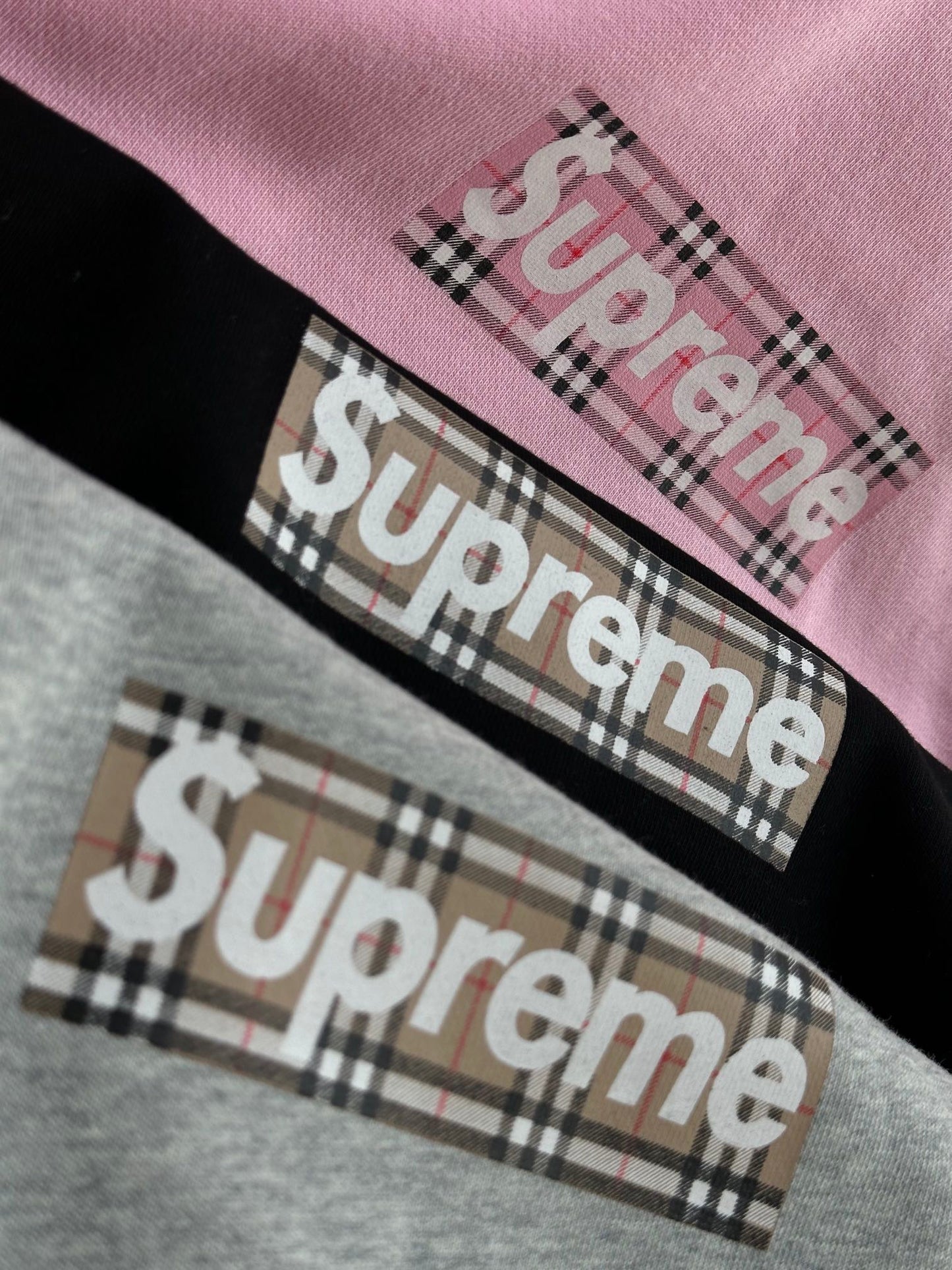 SUPREME BURBERRY BOX LOGO 聯名印花連帽衛衣