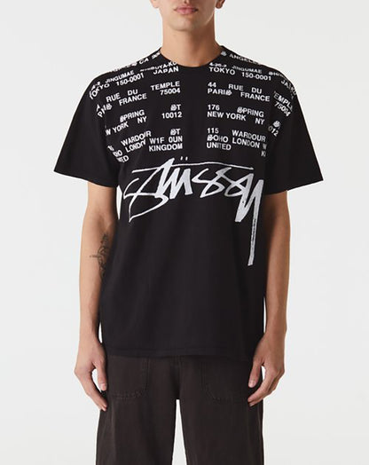 STUSSY 城市字母滿印短袖T恤