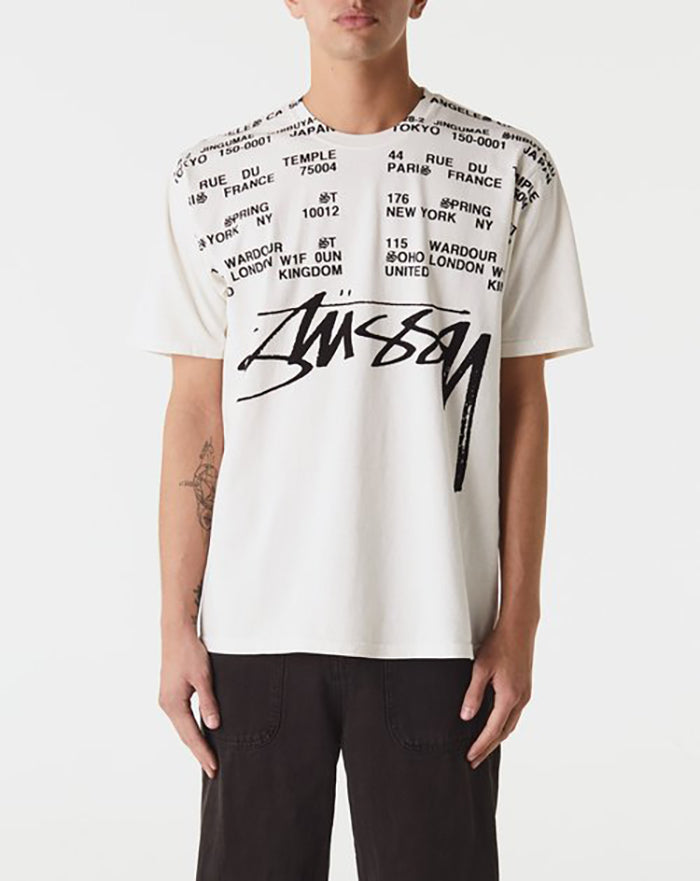 STUSSY 城市字母滿印短袖T恤