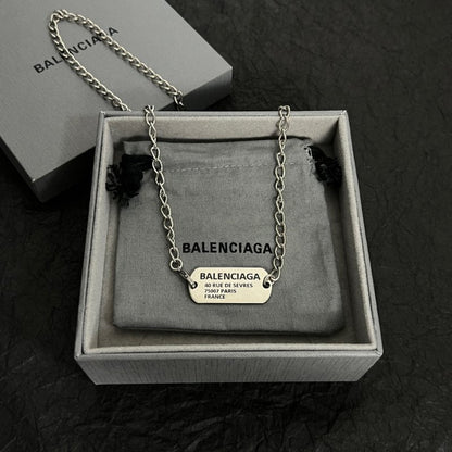 BALENCIAGA 巴黎世家 LOGO標牌項鍊 - VANASH