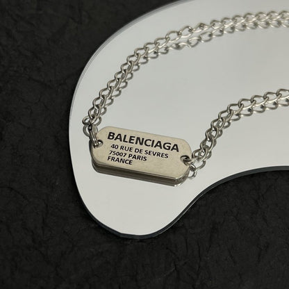 BALENCIAGA 巴黎世家 LOGO標牌項鍊 - VANASH