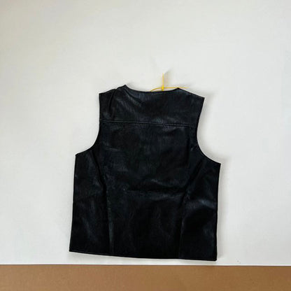 AFGK LOGO LEATHER VEST 皮革騎士背心