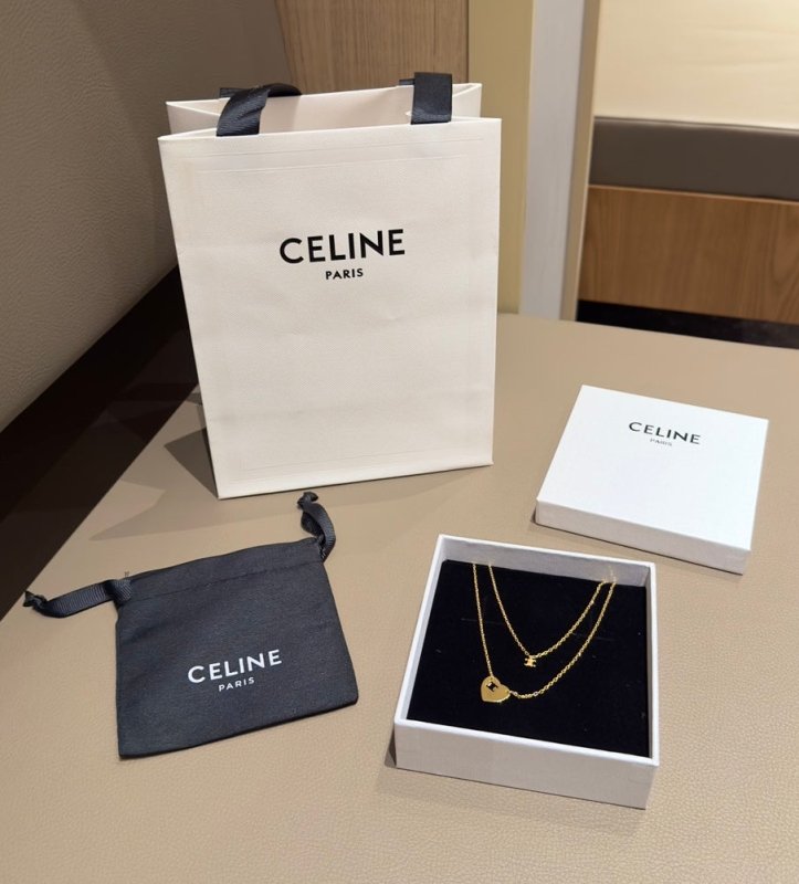 CELINE 凱旋門雙層簍空愛心項鍊 - VANASH