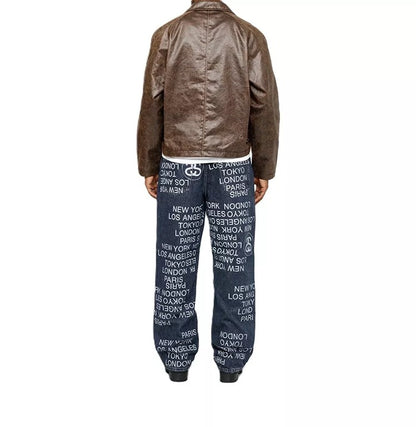 STUSSY City Link Jeans 滿版塗鴉寬版牛仔褲