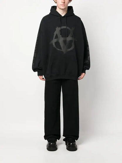 Vetements Anarchy Logo Print Hoodie - 無政府印花重磅連帽衫