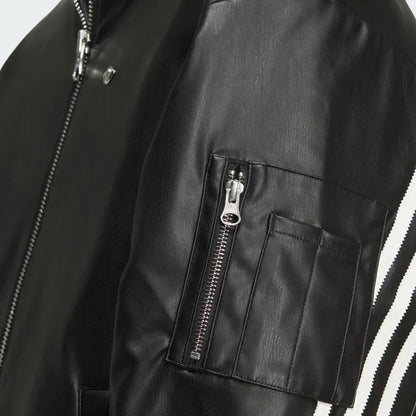 Adidas Originals FW24 PU Jacket | 復古連帽皮衣