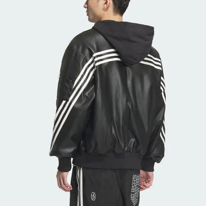 Adidas Originals FW24 PU Jacket | 復古連帽皮衣