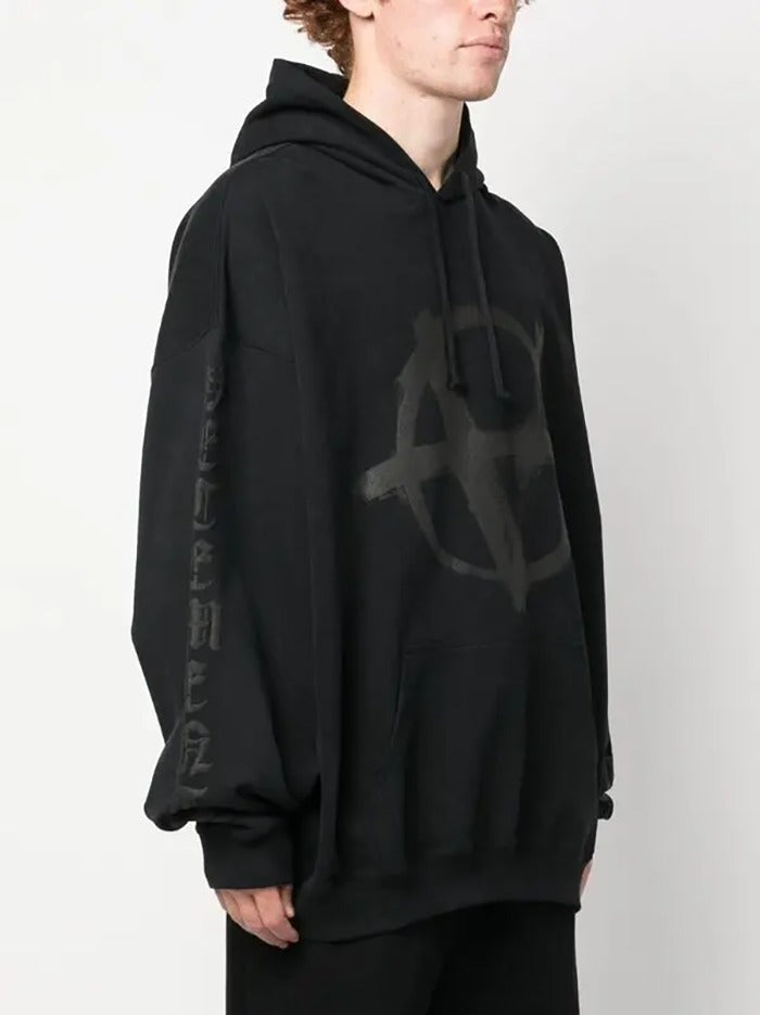 Vetements Anarchy Logo Print Hoodie - 無政府印花重磅連帽衫