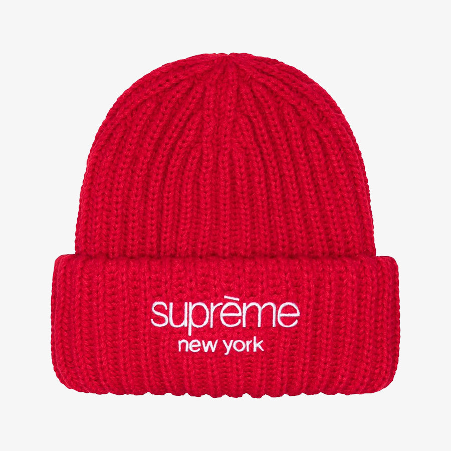 Supreme Classic Logo Chunky Ribbed Beanie FW24 經典標誌粗螺紋毛帽