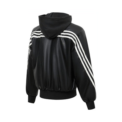 Adidas Originals FW24 PU Jacket | 復古連帽皮衣